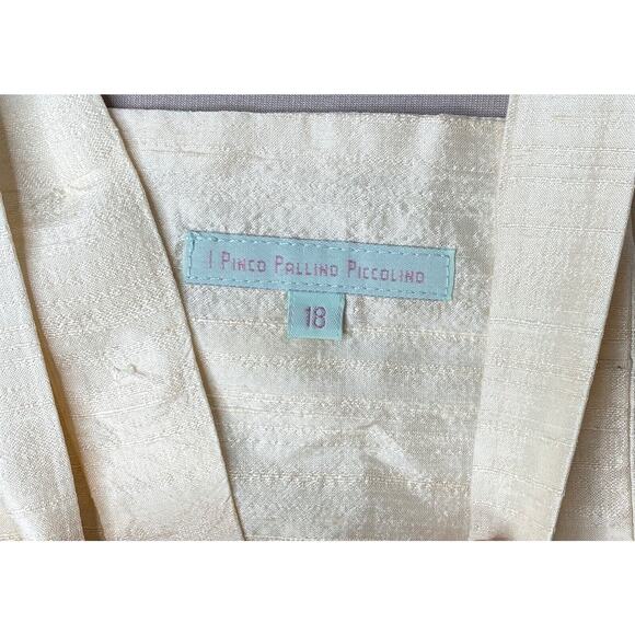 NWT I Pinco Pallino Special Occasion Gold Silk Shortall Romper Boys 18 Mo - Picture 4 of 6